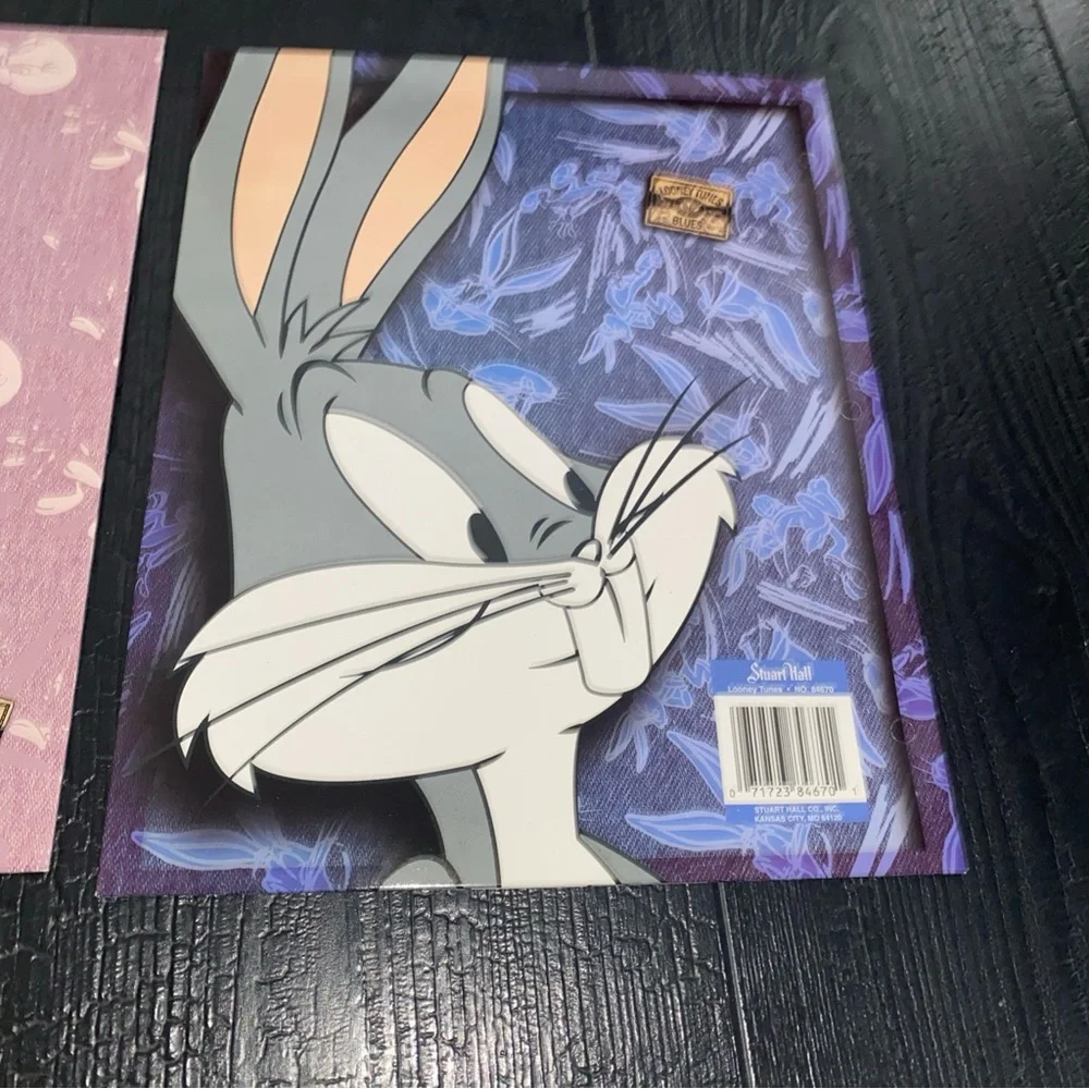 Vintage 1995  Looney Tunes Blues Tweety‎ Bird Bugs Bunny Lot Of 2 Folders